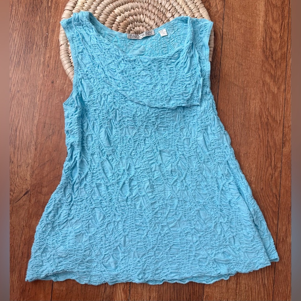 SNO SKINS Textured Aqua Layering Tank Top